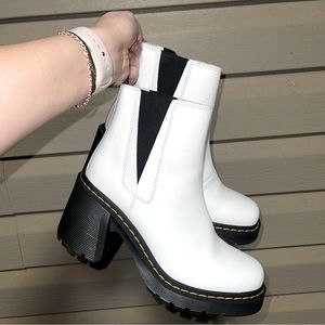 DR MARTENS SPENCE LEATHER FLARED HEEL CHELSEA BOOTS